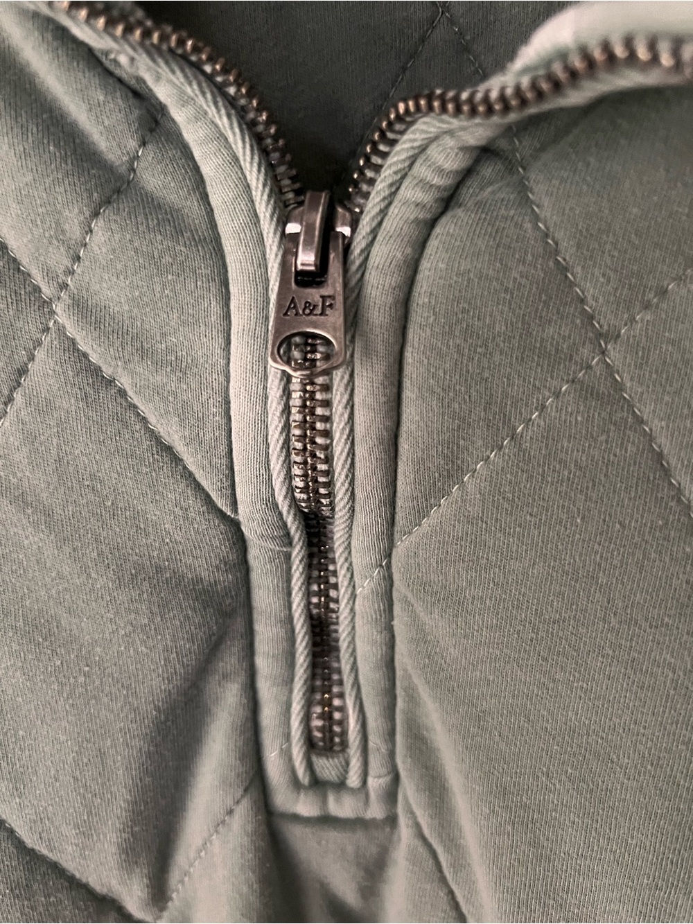 Abercrombie and fitch Quilted Half-Zip Pullover Jacket - Light Sage - Picture 5 of 6